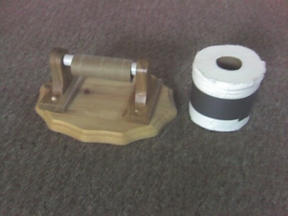 Mounted Toilet paper holder with duct taped replacement roll